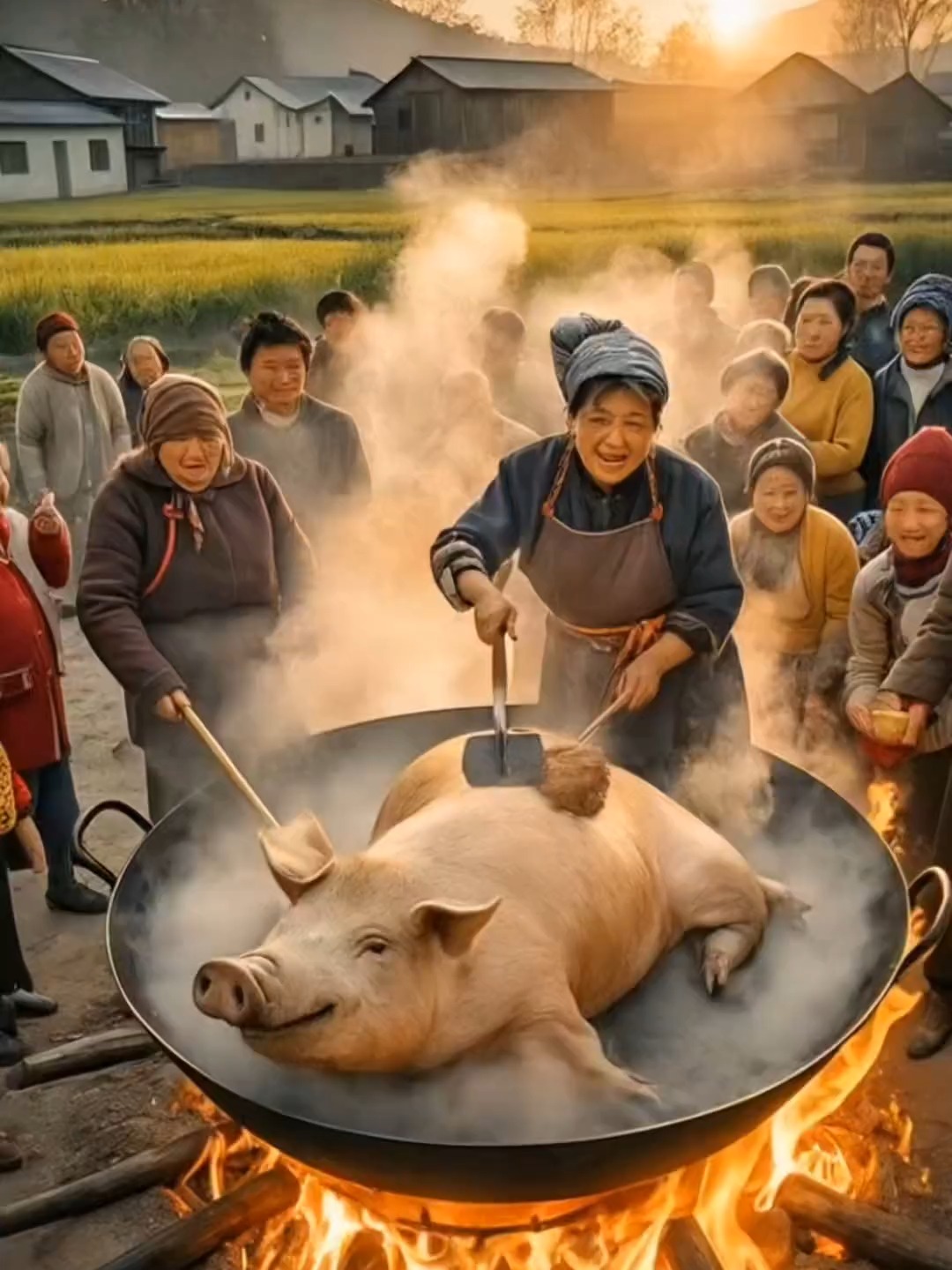 《年味里的杀猪饭》-散文-AI生成
